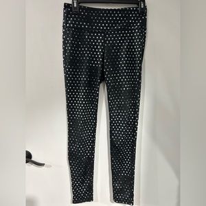 Athleta leggings. Black/white polka dots. Small